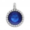 Plaqué argent antique 999° / 5 µm / Bleu transparent