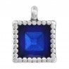 Plaqué argent antique 999° / 5 µm / Bleu transparent