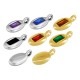 Enameled Zamak Charm Vertical Oval ~11x9mm/3.8mm