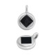 Enameled Zamak Charm Round Rhombus ~10mm/3.8mm