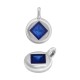 Enameled Zamak Charm Round Rhombus ~10mm/3.8mm
