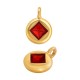 Enameled Zamak Charm Round Rhombus ~10mm/3.8mm