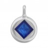 Placcato argento antico 999° / 5µm / Blu trasparente