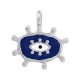 Enameled Zamak Charm Oval with Evil Eye ~16x12mm/2mm
