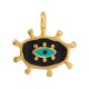 Charm Ovale en Zamak Émaillé avec œil Maléfique ~16X12 mm/2 mm