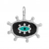 Plaqué argent antique 999° / 5 µm / Noir / Jade