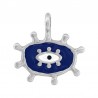 Plaqué argent antique 999° / 5 µm / Bleu marine / Blanc
