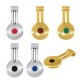 Charm Géométrique en Zamak Émaillé 12 x 24 mm Ø 2.3 mm