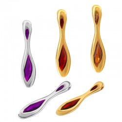 Charm Ovale en Zamak Émaillé 11 x 48 Mm/3.5 mm Ø 2.2 mm
