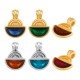 Enameled Zamak Geometric Charm 10x11mm/2mm Ø2.2mm