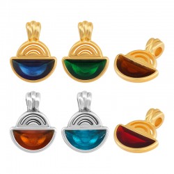 Charm Géométrique en Zamak Émaillé 10 x 11 mm/2 mm Ø 2.2 mm