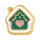 Enameled Zamak Bead House 13mm/ 5mm Ø2.2mm