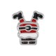 Slider in Zama Smaltata con Piedi di Babbo Natale Davanti al Camino 15X16 mm Ø2.2 mm