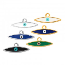 Pendentif en Zamak Émaillé « œil Maléfique » 20 x 5 mm