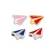 Enameled Zamak Slider Paper Airplane 13x10mm/4mm Ø1.7mm