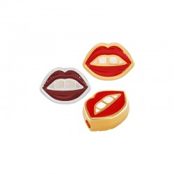 Deslizador de Zamak Esmaltado con Forma de Labios 15 x 10 mm/5 mm Ø 2,2 mm