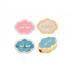 Enameled Zamak Slider Cloud 13x10mm/4mm Ø1.7mm