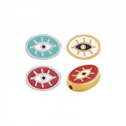 Curseur Ovale en Zamak Émaillé 14 x 10 mm/4 mm Ø 1.7 mm