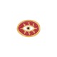 Enameled Zamak Slider Oval Evil Eye 14x10mm/4mm Ø1.7mm