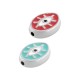 Enameled Zamak Slider Oval Evil Eye 14x10mm/4mm Ø1.7mm