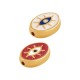 Enameled Zamak Slider Oval Evil Eye 14x10mm/4mm Ø1.7mm