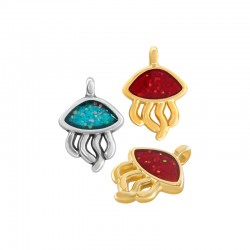 Charm de Medusa de Zamak Esmaltado 9 x 11 mm/2,4 mm
