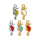 Enameled Zamak Charm Seahorse 6x13mm/2.5mm