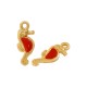 Enameled Zamak Charm Seahorse 6x13mm/2.5mm