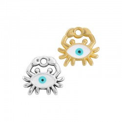 Charm en Zamak émaillé « Carb » avec œil maléfique 11 x 10 mm/1.9 mm