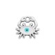 Enameled Zamak Charm Carb with Evil Eye 11x10mm/1.9mm