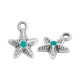 Charm de Zamak Esmaltado con Estrella de Mar 9 mm/2,2 mm