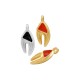 Enameled Zamak Charm Crab Claw 7x13mm/3mm