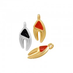 Dije de Zamak esmaltado con forma de pinza de cangrejo 7 x 13 mm/3 mm