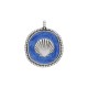 Enameled Zamak Charm Round with Shell 20mm