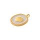 Enameled Zamak Charm Round with Shell 20mm