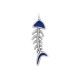 Enameled Zamak Pendant Fishbone 11x29mm