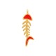 Pendentif en Zamak émaillé en forme d'arête de poisson 11 x 29 mm
