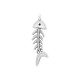 Enameled Zamak Pendant Fishbone with Evil Eye 11x29mm