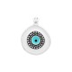 Dije Redondo de Zamak Esmaltado con Granada y Ojo Turco, 20 mm