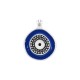 Enameled Zamak Charm Round Pomegranate with Evil Eye 20mm