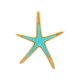 Enameled Zamak Pendant Starfish 43x53mm