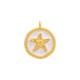 Enameled Zamak Charm Round Starfish 20mm