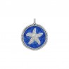 999° Silver Antique Plated/ 5µm/ Pearlised Blue
