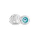 Glissière en Zamak émaillé Coquillage et Œil Maléfique 12 x 7 mm/3.4 mm Ø 1.40 mm