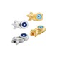 Enameled Zamak Slider Starfish Evil Eye 11x7mm/3.4mm Ø1.40mm