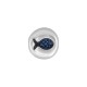 Enameled Zamak Slider Round with Fish 10mm/5mm Ø1.5mm