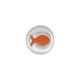 Enameled Zamak Slider Round with Fish 10mm/5mm Ø1.5mm