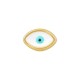 Enameled Zamak Slider Evil Eye 9x6mm/2mm Ø3.2x1.7mm