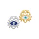 Enameled Zamak Connector Crab with Evil Eye 12x11mm/2mm Ø1.4mm