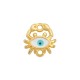 Enameled Zamak Connector Crab with Evil Eye 12x11mm/2mm Ø1.4mm